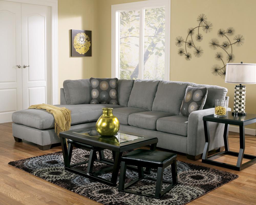 Ashley Signature Design Zella Charcoal Contemporary Sectional Sofa with Left Arm Facing Chaise